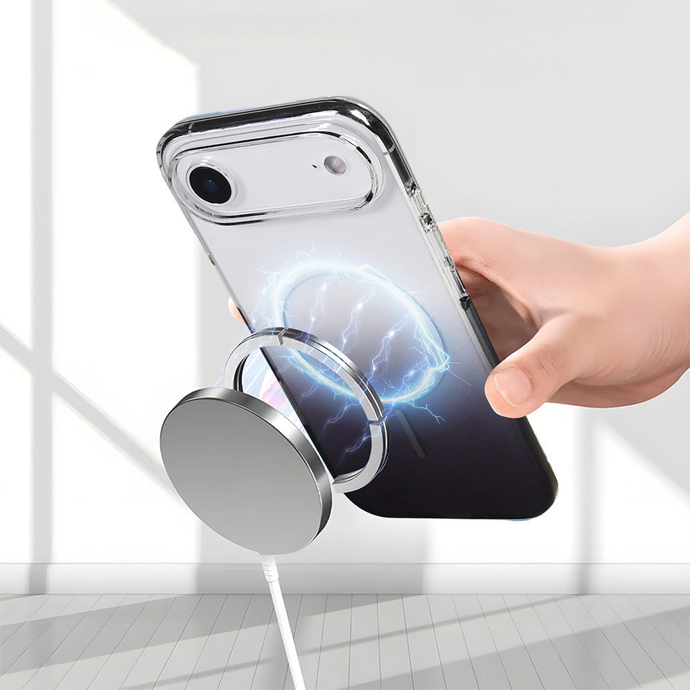 Apple iPhone 17 Air Kılıf M-Safe Şarj Özellikli Zore Septik Silikon Kapak Siyah