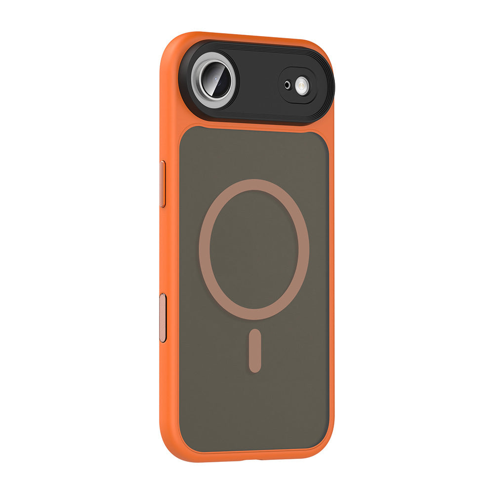 Apple iPhone 17 Air Kılıf Mat Arka Yüzey Wireless Şarj Özellikli Zore Flet M-safe Kapak Lacivert