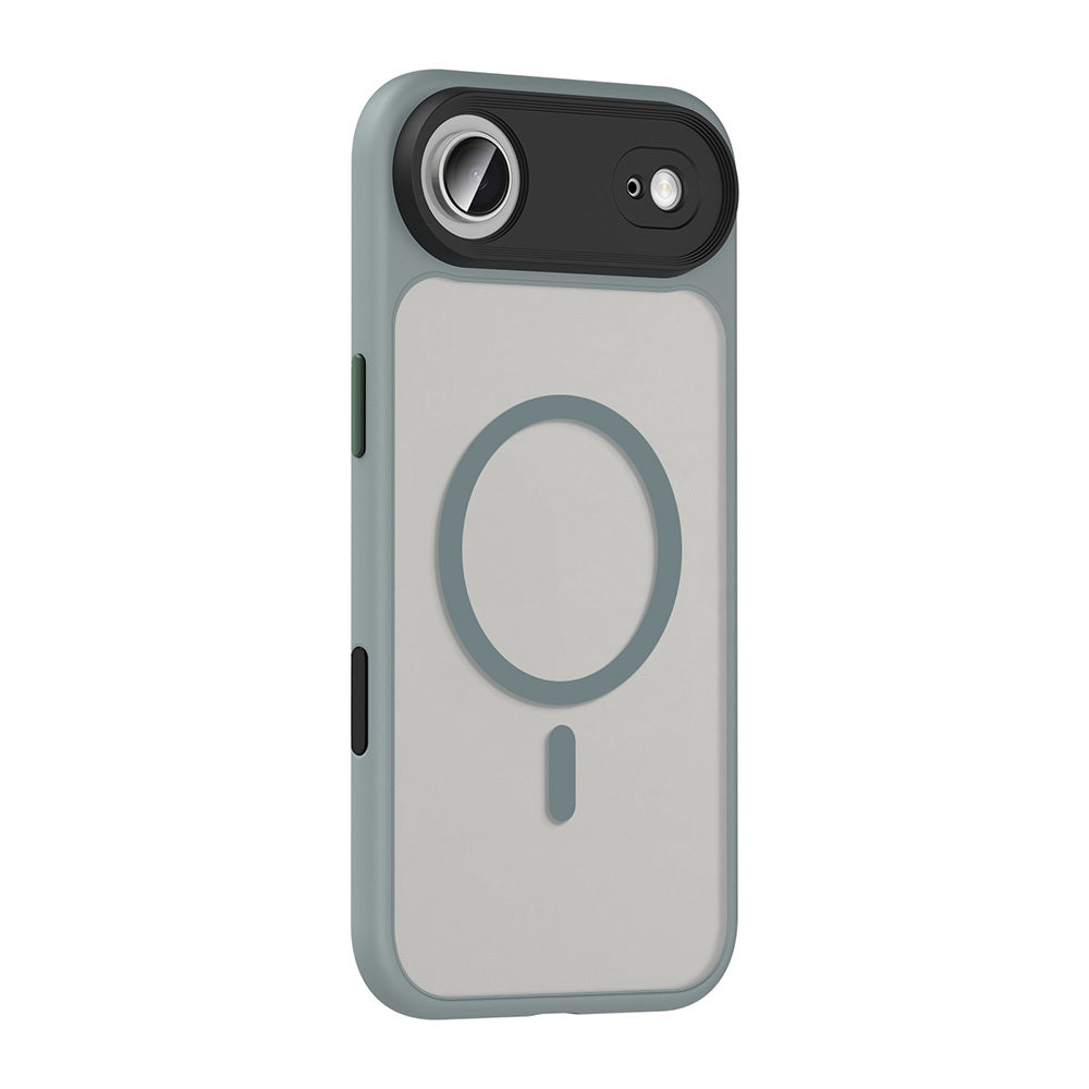 Apple iPhone 17 Air Kılıf Mat Arka Yüzey Wireless Şarj Özellikli Zore Flet M-safe Kapak Siyah