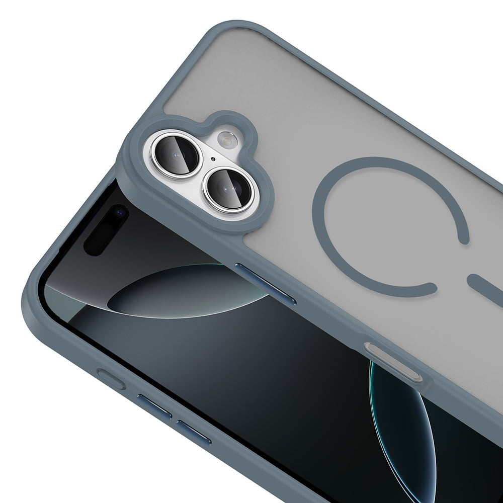 Apple iPhone 17 Kılıf M-safe Şarj Özellikli Mat Arka Yüzey Zore Sio Kapak Gri