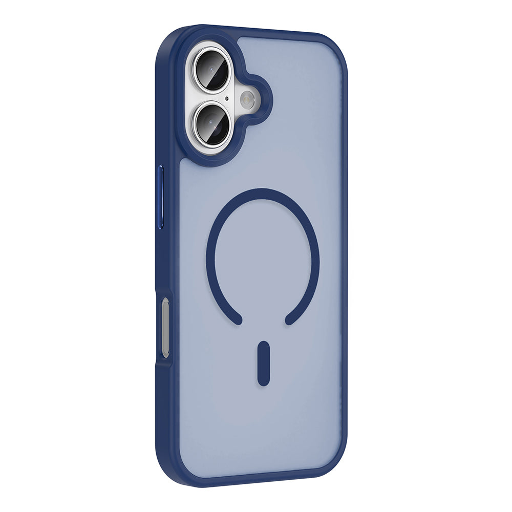 Apple iPhone 17 Kılıf M-safe Şarj Özellikli Mat Arka Yüzey Zore Sio Kapak Lacivert