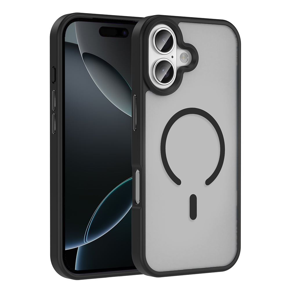 Apple iPhone 17 Kılıf M-safe Şarj Özellikli Mat Arka Yüzey Zore Sio Kapak Siyah