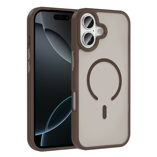 Apple iPhone 17 Kılıf M-safe Şarj Özellikli Mat Arka Yüzey Zore Sio Kapak Desert Titanyum