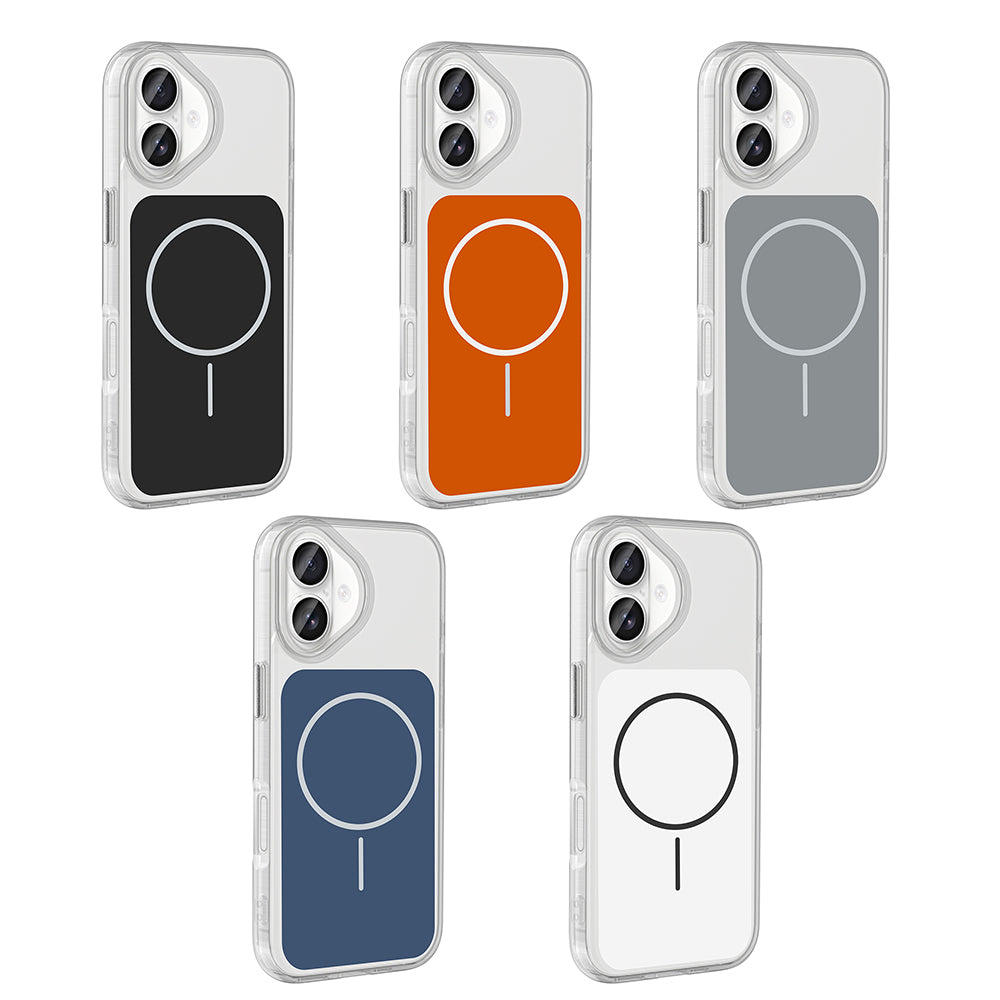 Apple iPhone 17 Kılıf M-Safe Şarj Özellikli Metal Buton Tasarımlı Zore İkonik Sert Silikon Kapak Beyaz