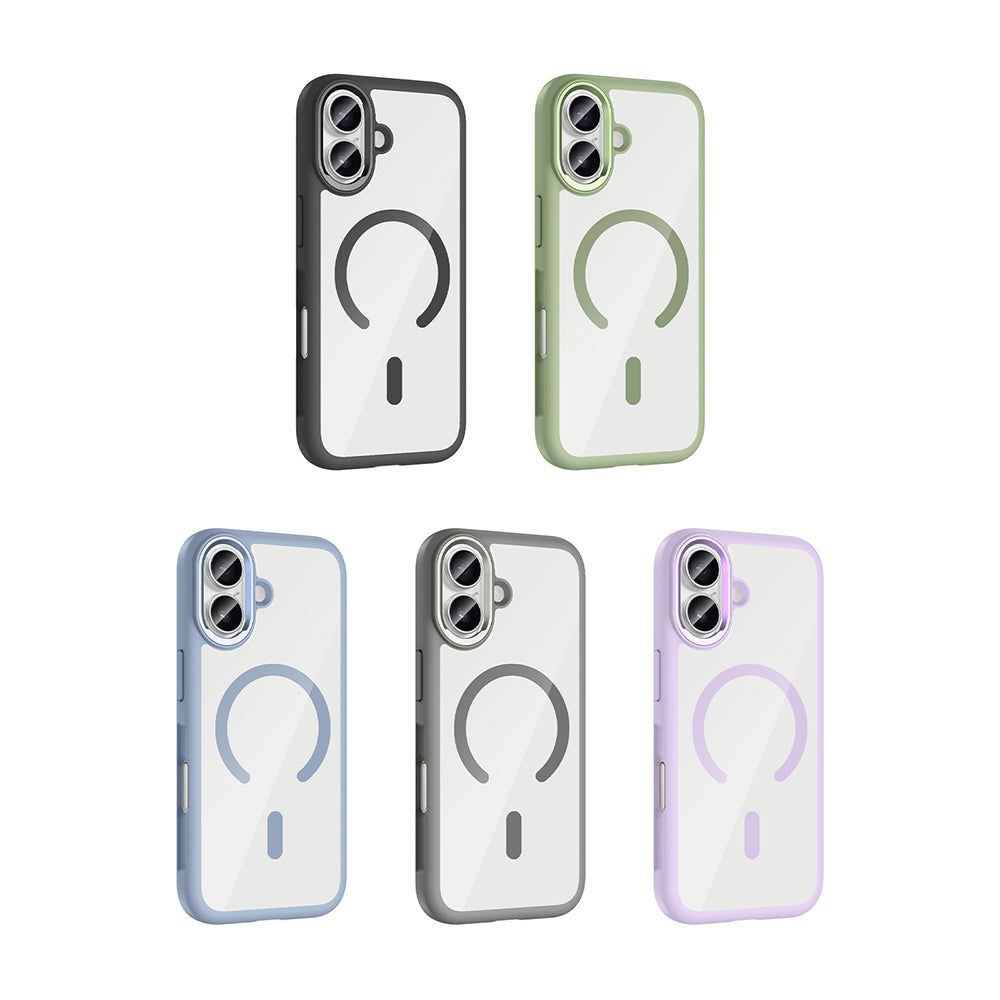 Apple iPhone 17 Kılıf M-Safe Şarj Özellikli Metal Kamera Çerçeveli Zore Tiko Kapak Siyah