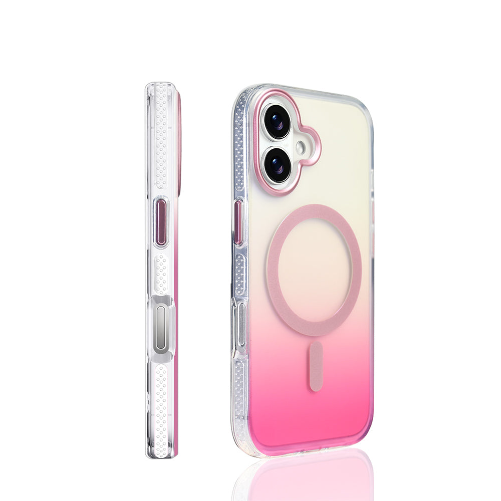 Apple iPhone 17 Kılıf M-safe Şarj Özellikli Transparan Renk Geçişli Zore Toros Kapak Gri