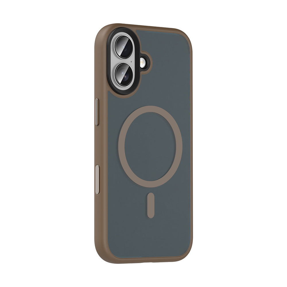 Apple iPhone 17 Kılıf Mat Arka Yüzey Wireless Şarj Özellikli Zore Flet M-safe Kapak Gri