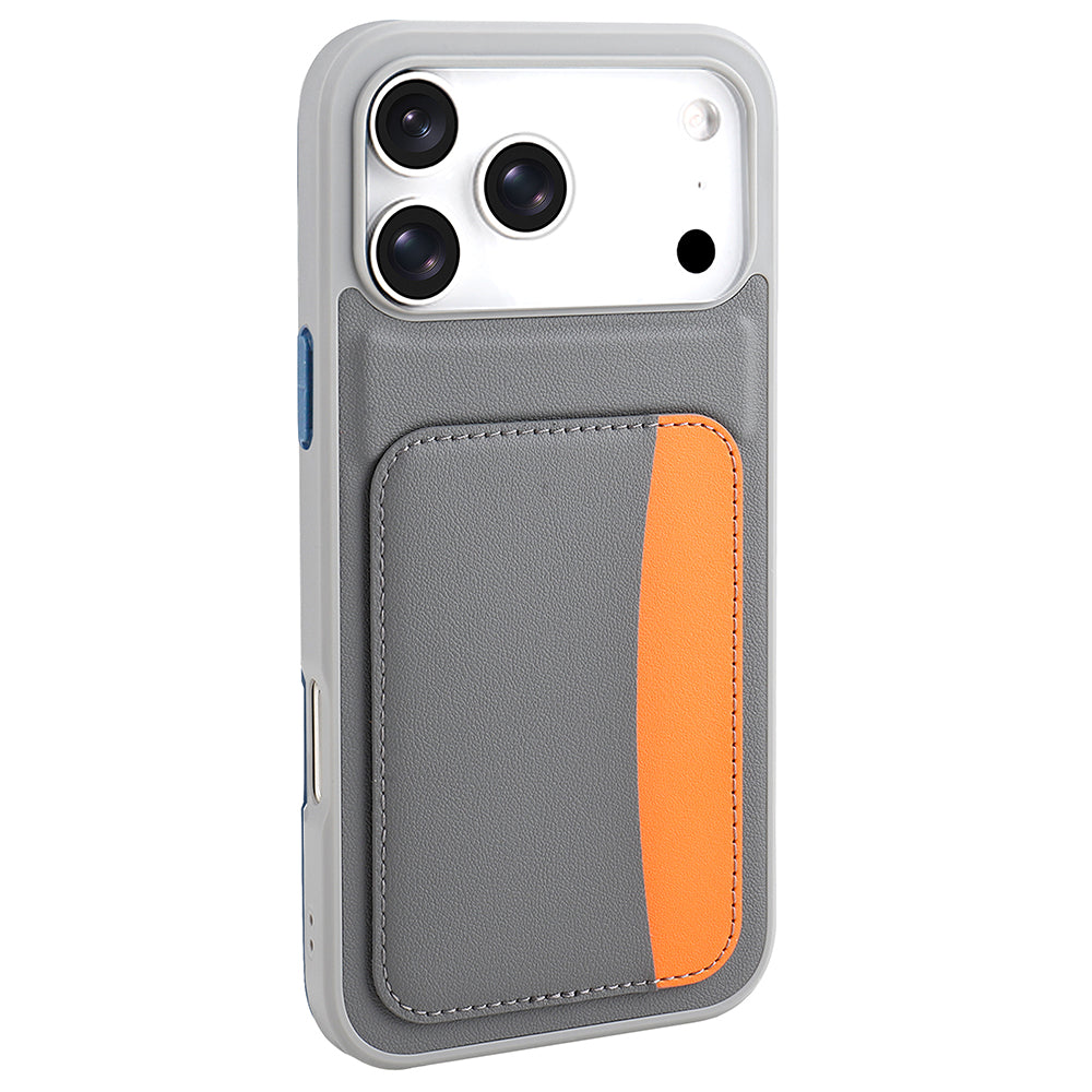 Apple iPhone 17 Pro Kılıf Kartlıklı Zore X-Kart Silikon Kapak Kahverengi