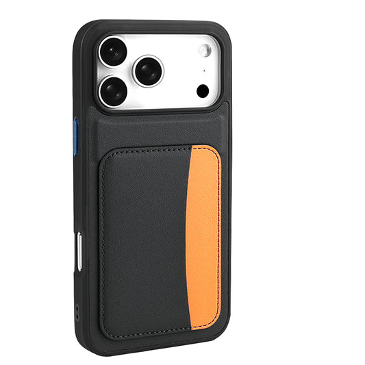 Apple iPhone 17 Pro Kılıf Kartlıklı Zore X-Kart Silikon Kapak Siyah