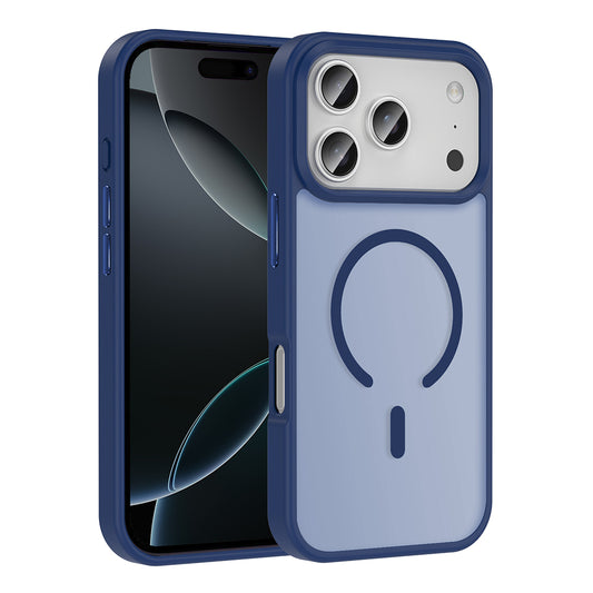 Apple iPhone 17 Pro Kılıf M-safe Şarj Özellikli Mat Arka Yüzey Zore Sio Kapak Lacivert