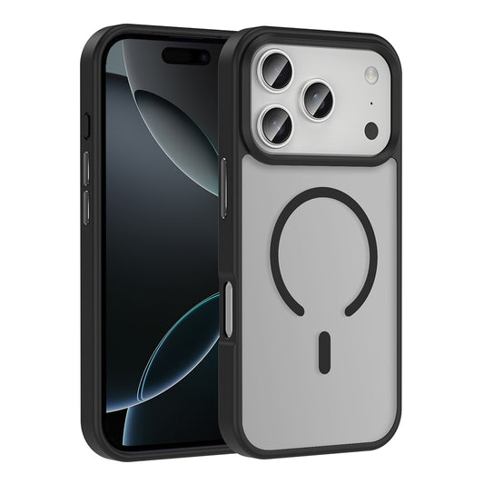 Apple iPhone 17 Pro Kılıf M-safe Şarj Özellikli Mat Arka Yüzey Zore Sio Kapak Siyah