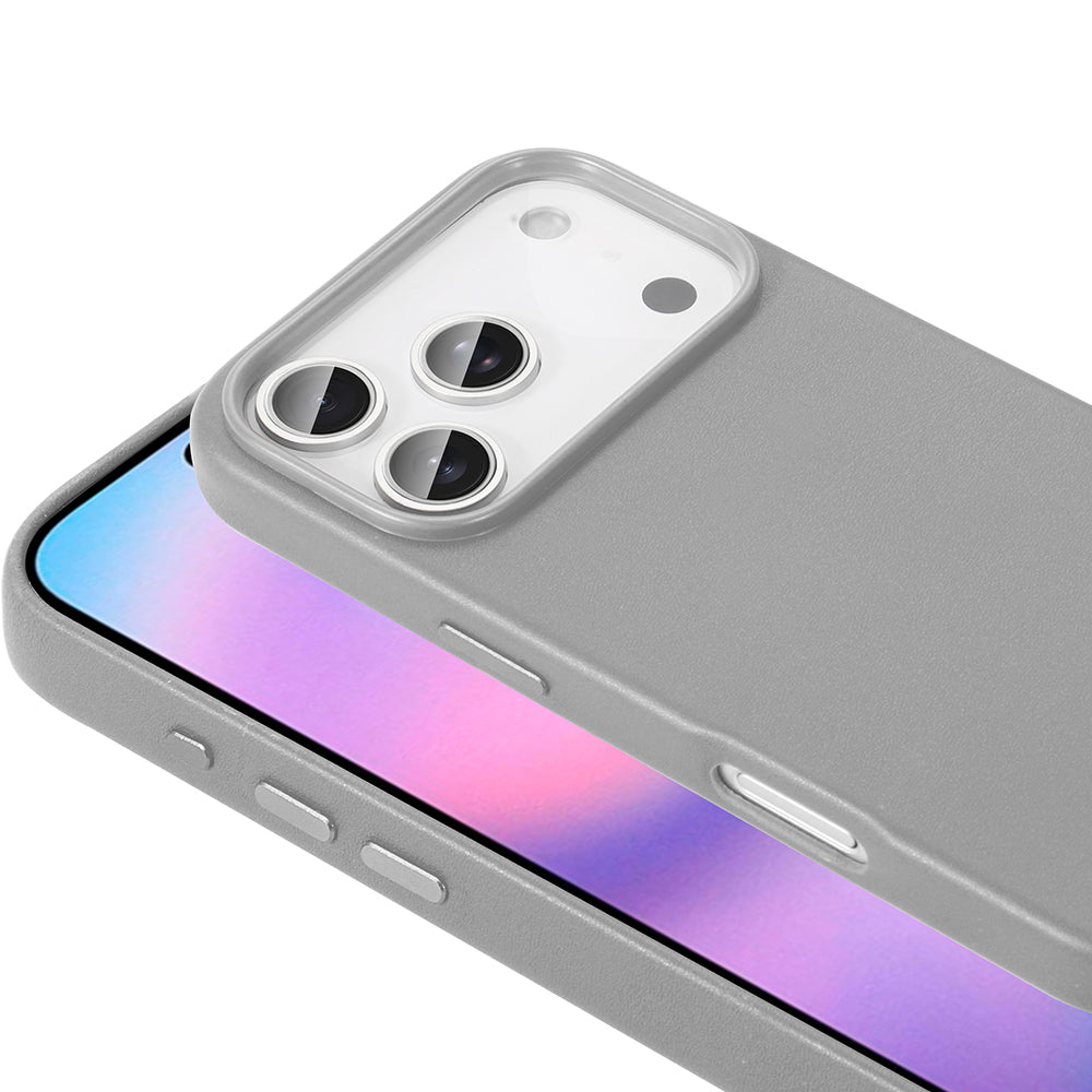 Apple iPhone 17 Pro Kılıf M-safe Şarj Özellikli PU Deri Görünümlü Zore Kupra Kapak Siyah