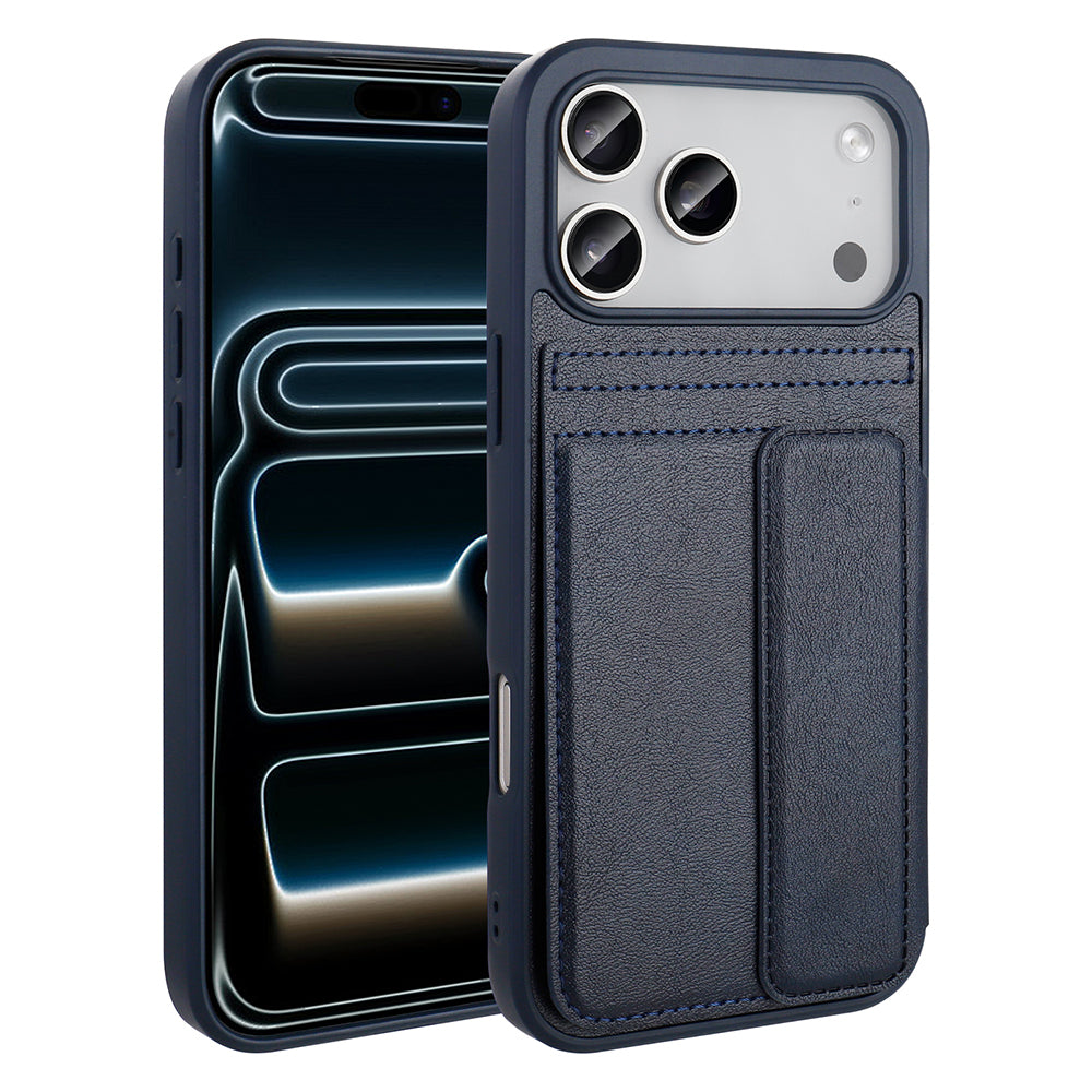 Apple iPhone 17 Pro Kılıf PU Deri Kartlıklı Zore Sevilla Kapak Turuncu