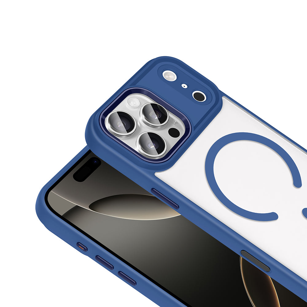 Apple iPhone 17 Pro Kılıf Wireless Şarj Özellikli Zore Krom M-safe Silikon Kapak Desert Gold