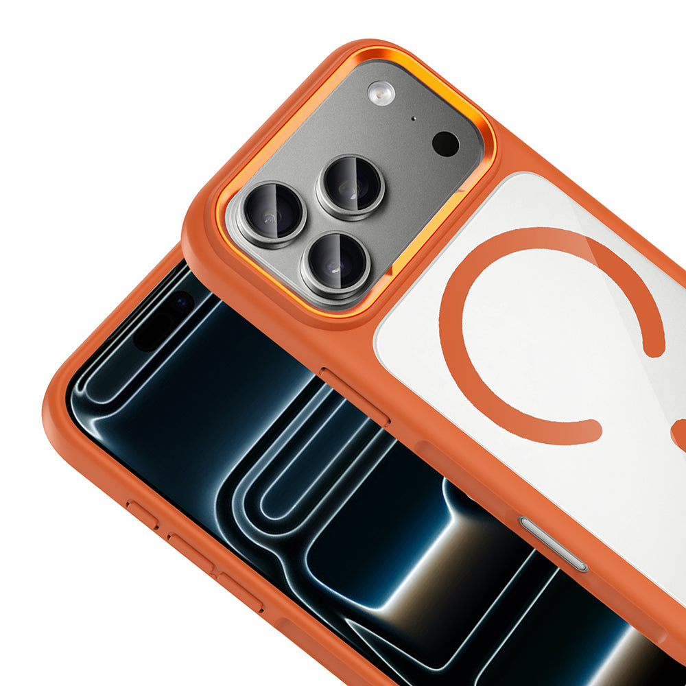 Apple iPhone 17 Pro Max Kılıf M-Safe Şarj Özellikli Metal Kamera Çerçeveli Zore Tiko Kapak Gri