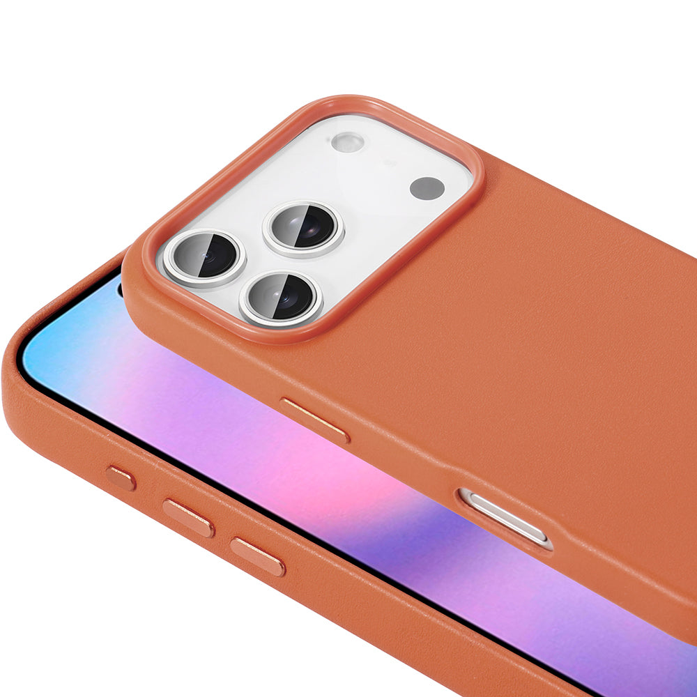 Apple iPhone 17 Pro Max Kılıf M-safe Şarj Özellikli PU Deri Görünümlü Zore Kupra Kapak Mor