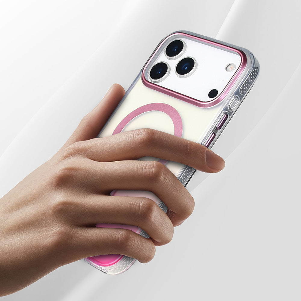 Apple iPhone 17 Pro Max Kılıf M-safe Şarj Özellikli Transparan Renk Geçişli Zore Toros Kapak Siyah