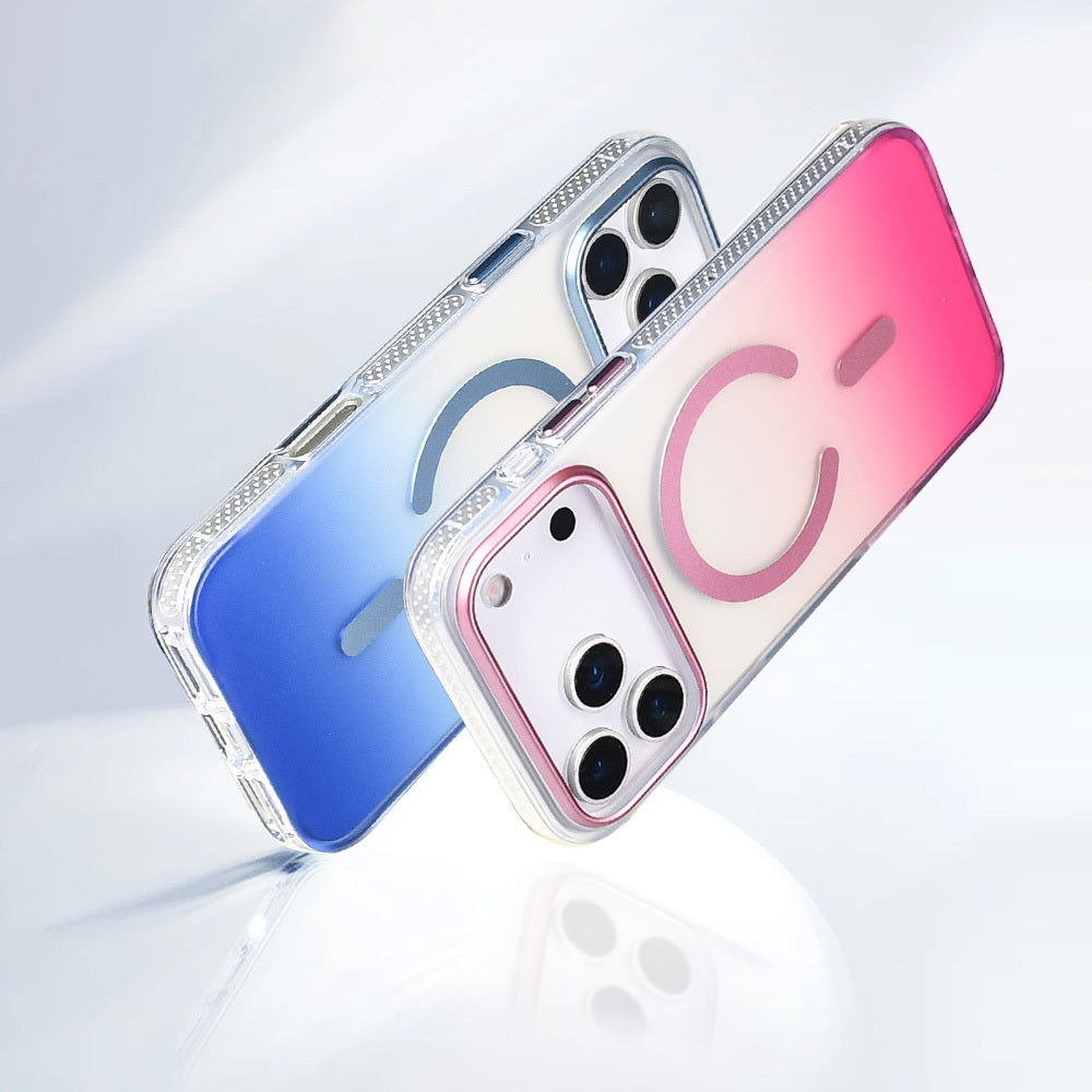 Apple iPhone 17 Pro Max Kılıf M-safe Şarj Özellikli Transparan Renk Geçişli Zore Toros Kapak Siyah