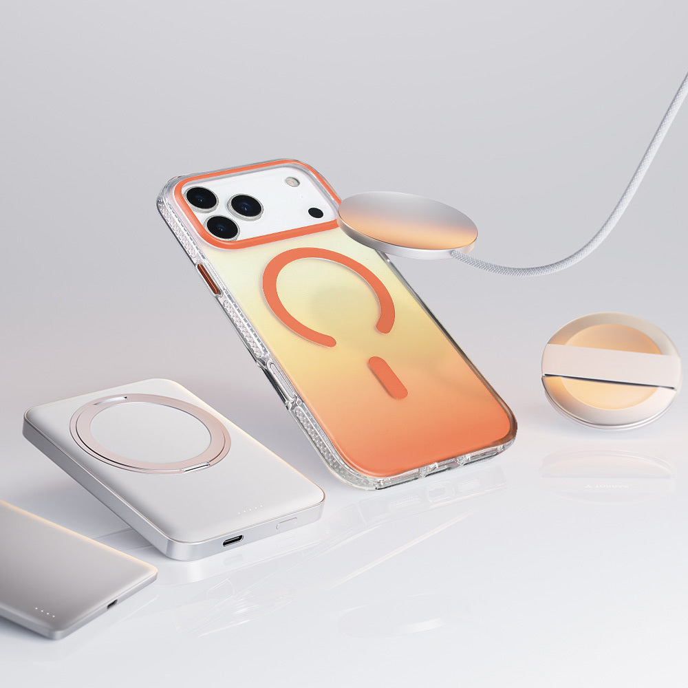 Apple iPhone 17 Pro Max Kılıf M-safe Şarj Özellikli Transparan Renk Geçişli Zore Toros Kapak Siyah