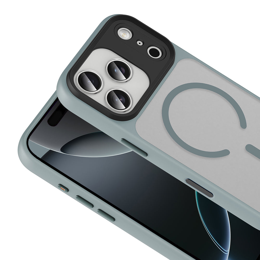 Apple iPhone 17 Pro Max Kılıf Mat Arka Yüzey Wireless Şarj Özellikli Zore Flet M-safe Kapak Turuncu