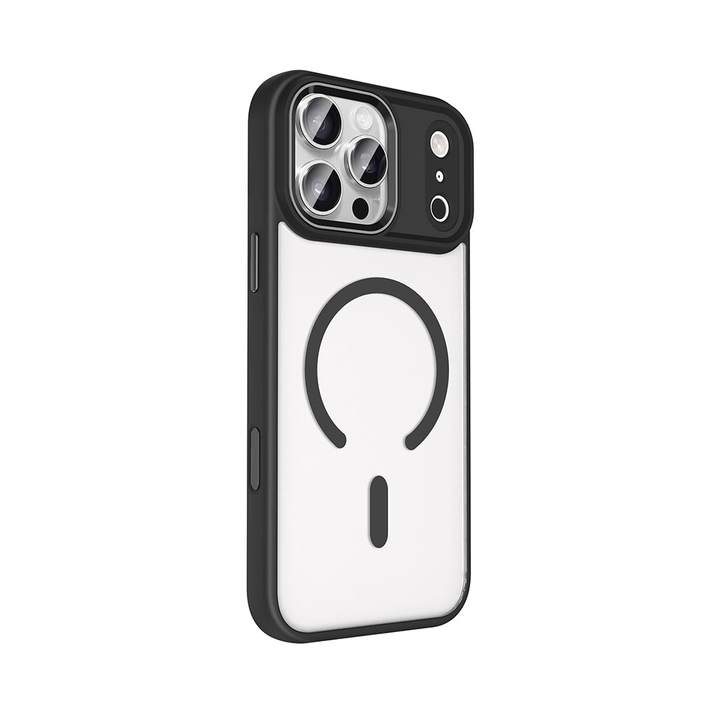 Apple iPhone 17 Pro Max Kılıf Wireless Şarj Özellikli Zore Krom M-safe Silikon Kapak Turuncu