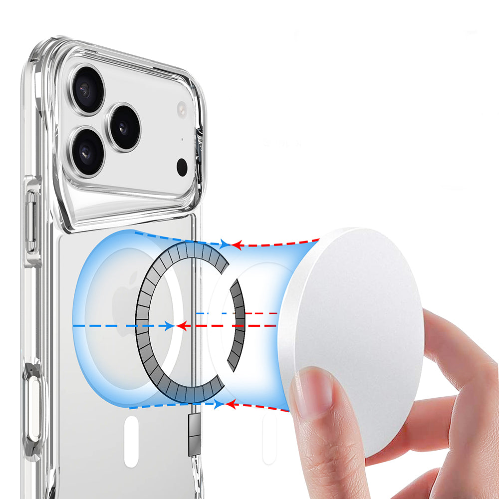 Apple iPhone 17 Pro Max Kılıf Zore M-safe Şarj Özellikli T-Max M-safe Kapak Şeffaf