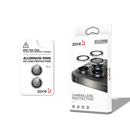 Apple iPhone 17 Zore CL-12 Premium Safir Parmak İzi Bırakmayan Anti-Reflective Kamera Lens Koruyucu Mavi Açık