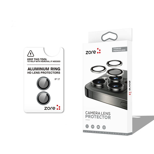 Apple iPhone 17 Zore CL-12 Premium Safir Parmak İzi Bırakmayan Anti-Reflective Kamera Lens Koruyucu Gri