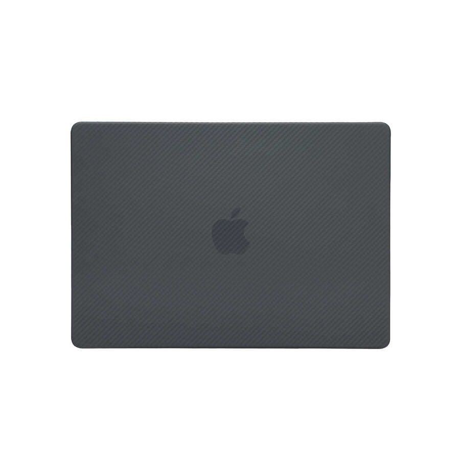 Apple Macbook 13.3' Air 2020 A2337 Zore MSoft Carbon Fiber Tasarımlı Kapak Siyah