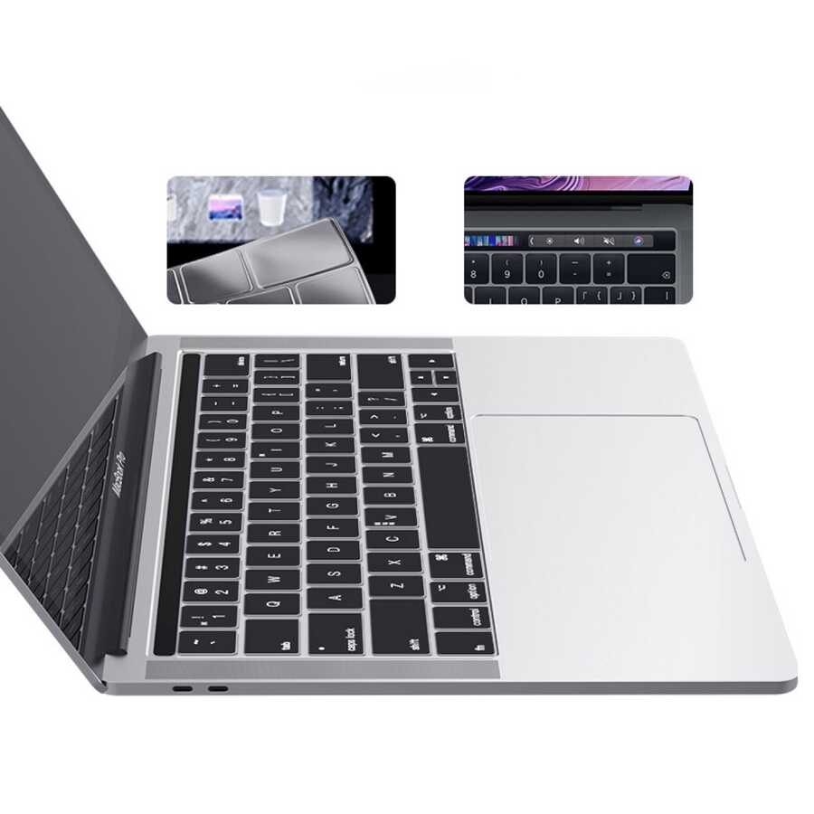 Apple Macbook Air 13' 2017 A1466 Zore Klavye Koruyucu Şeffaf Silikon Ped Renksiz