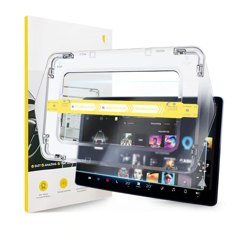 BYD 12.8 inç Araç Multimedya Ekran Koruyucu Uygulama Aparatlı Zore Premium Temperli Cam Ekran Koruyucu Şeffaf