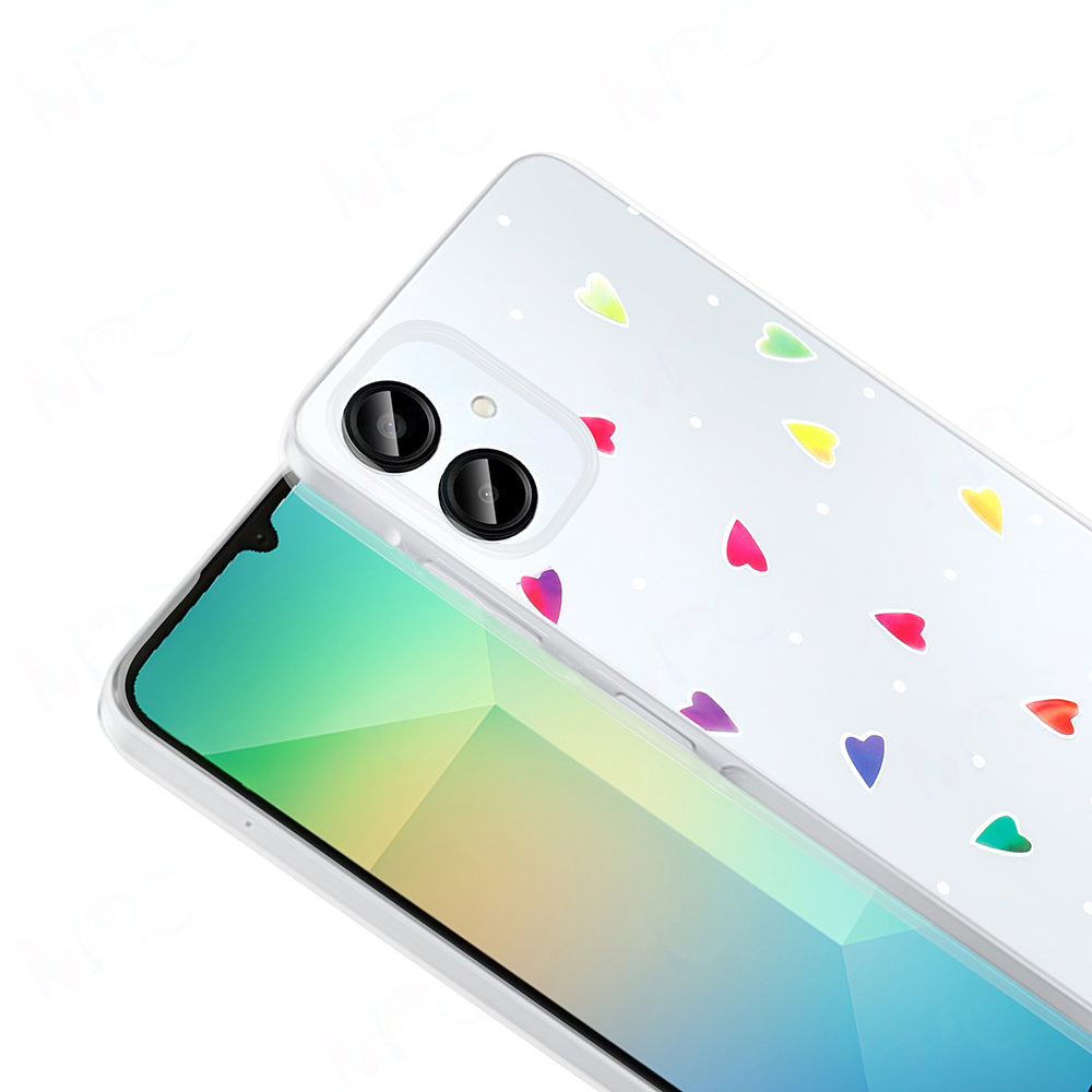 Galaxy A06 Kılıf Şeffaf Figürlü Zore Folk Sert Kapak Papatya