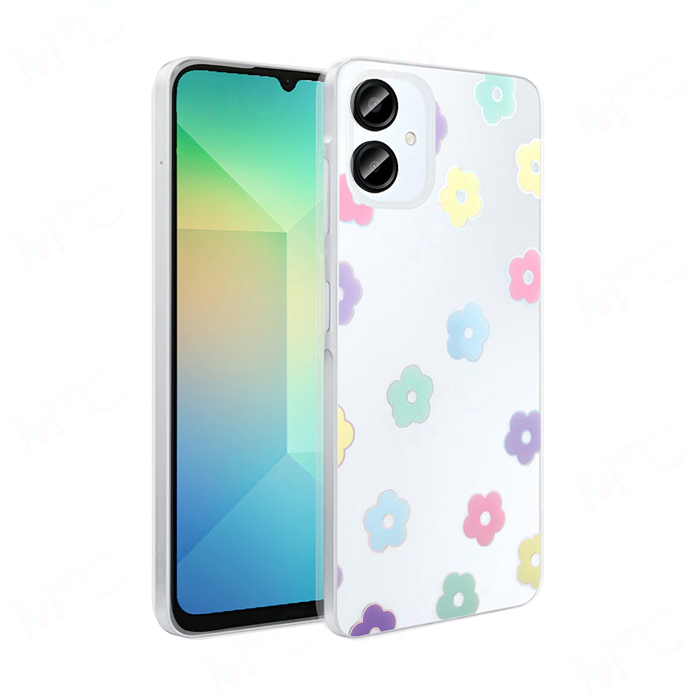 Galaxy A06 Kılıf Şeffaf Figürlü Zore Folk Sert Kapak Papatya