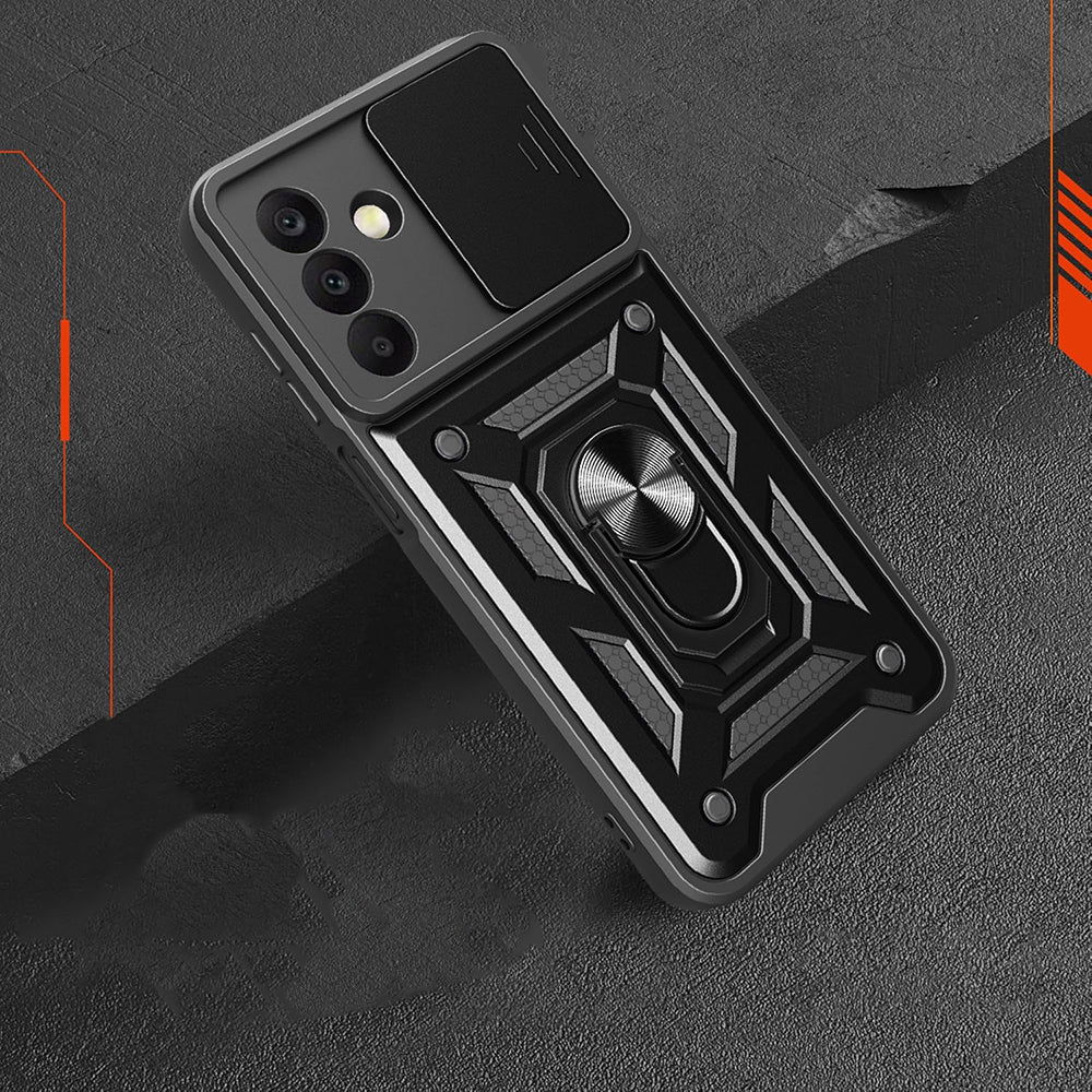 Galaxy A17 Kılıf Magnetik Standlı Kamera Korumalı Zore Sürgülü Vega Kapak Mavi