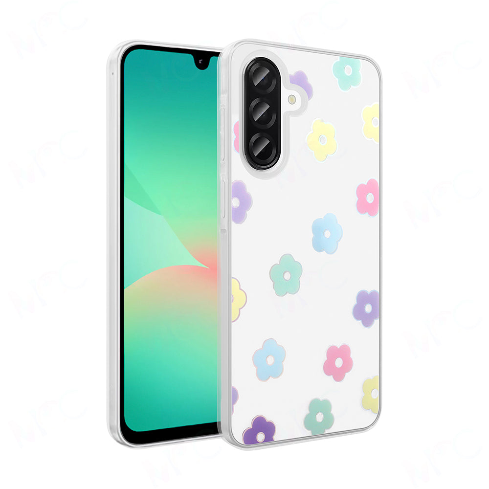 Galaxy A26 Kılıf Şeffaf Figürlü Zore Folk Sert Kapak Papatya