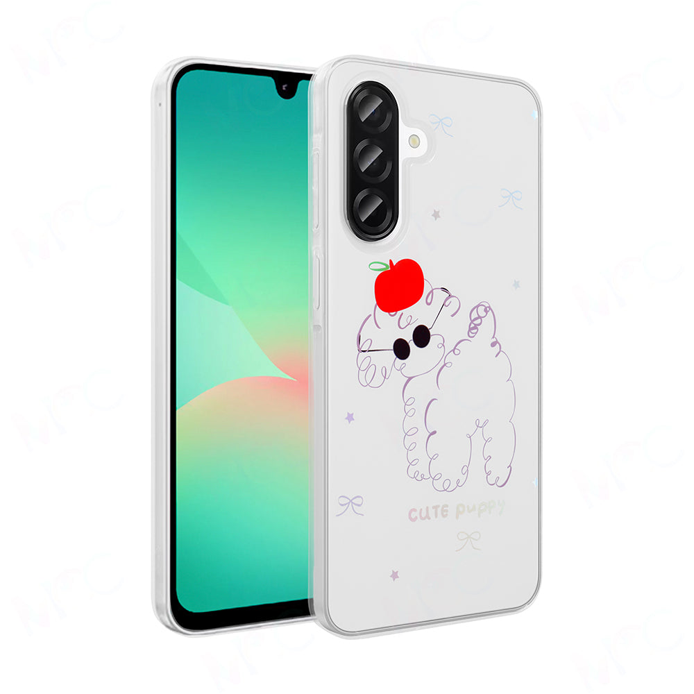 Galaxy A26 Kılıf Şeffaf Figürlü Zore Folk Sert Kapak Sevimli Köpek