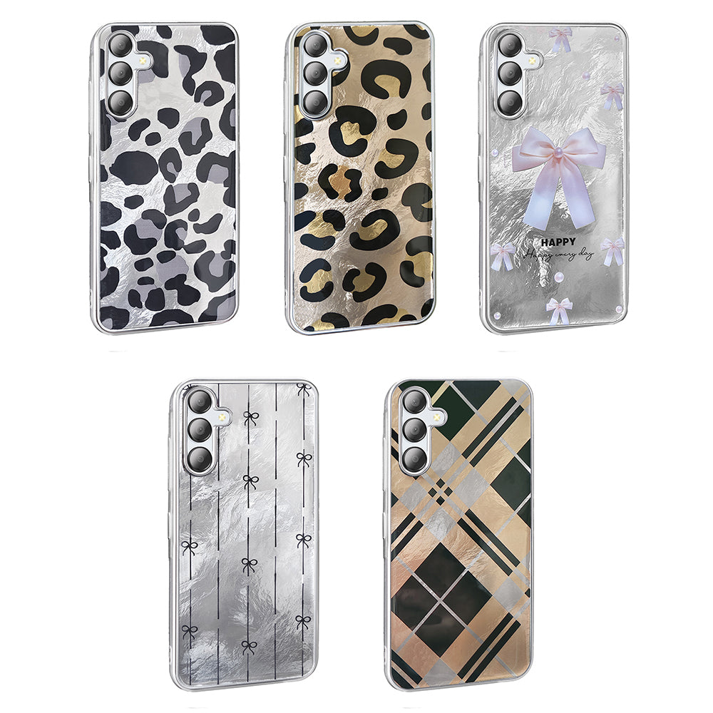 Galaxy A36 Kılıf Desenli Zore Mep Kapak Gri Leopar