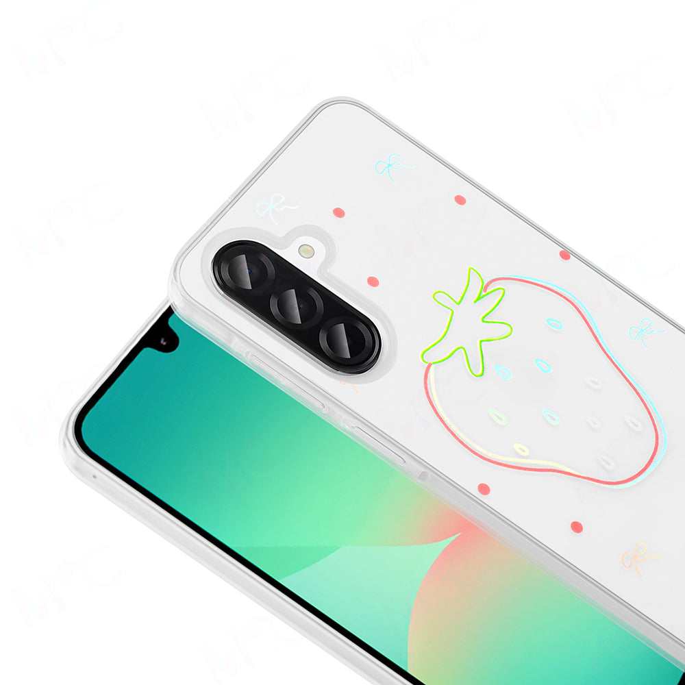 Galaxy A36 Kılıf Şeffaf Figürlü Zore Folk Sert Kapak Papatya