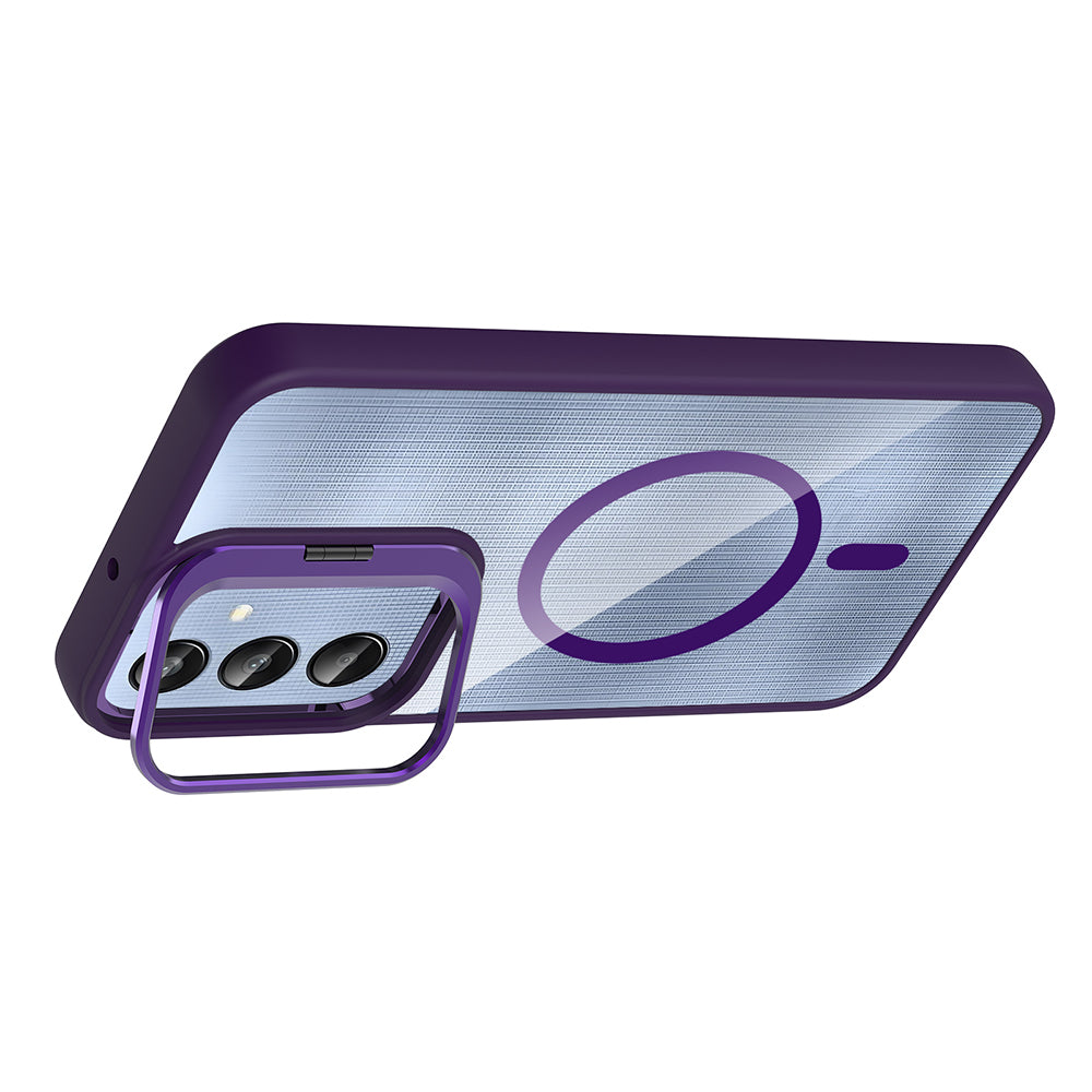 Galaxy A36 Kılıf Standlı ve Kamera Lens Hediyeli Zore Etro Kapak Siyah