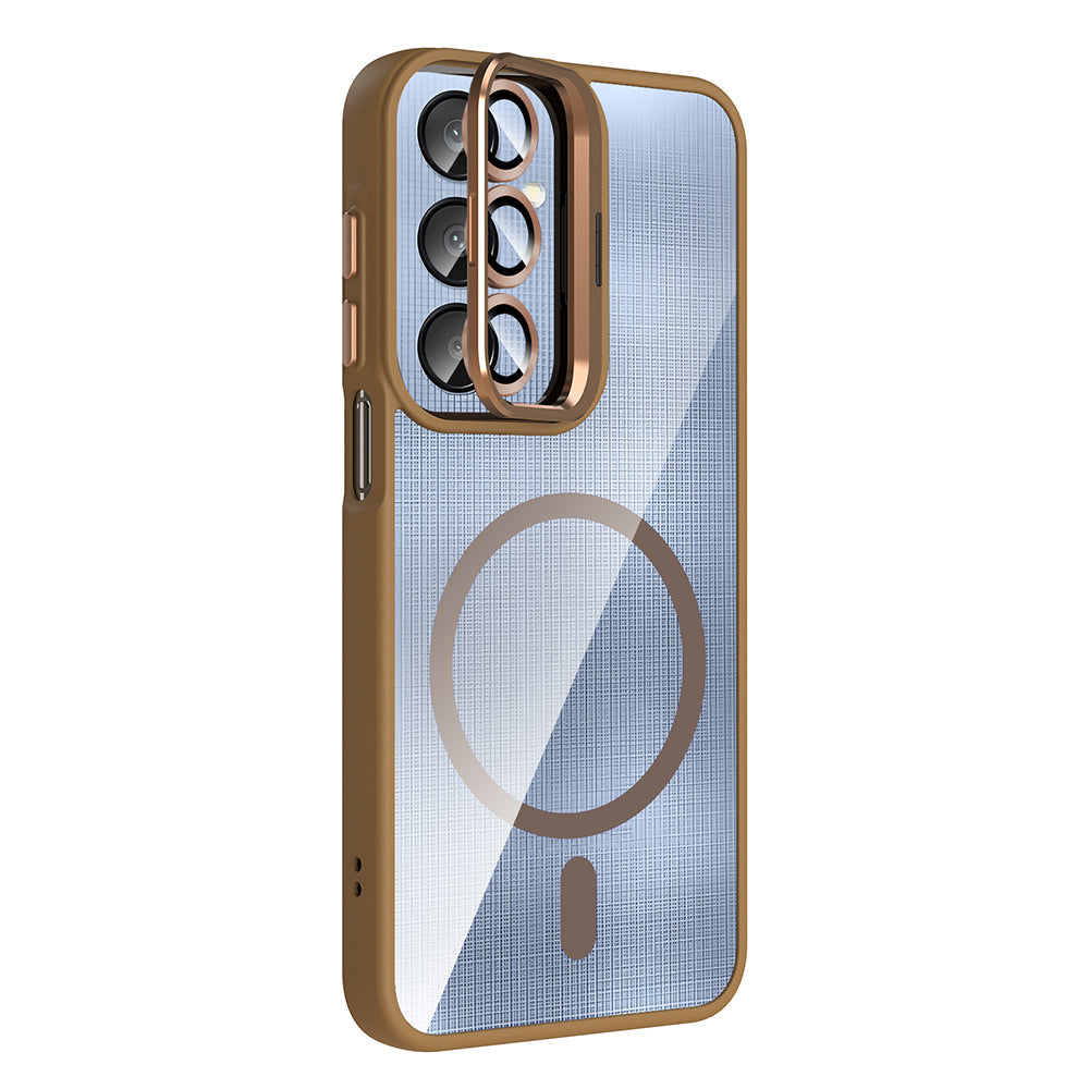 Galaxy A36 Kılıf Standlı ve Kamera Lens Hediyeli Zore Etro Kapak Pembe