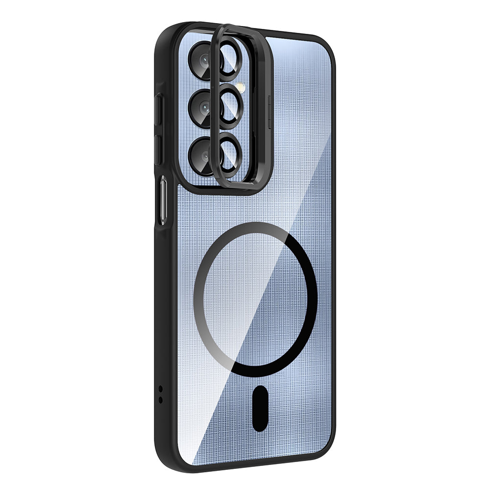 Galaxy A36 Kılıf Standlı ve Kamera Lens Hediyeli Zore Etro Kapak Derin Mor