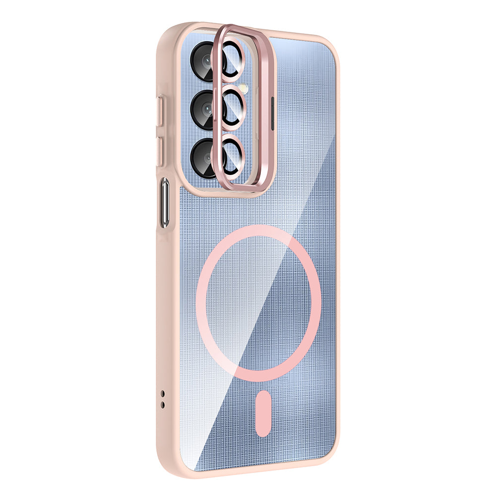 Galaxy A56 Kılıf Standlı ve Kamera Lens Hediyeli Zore Etro Kapak Pembe