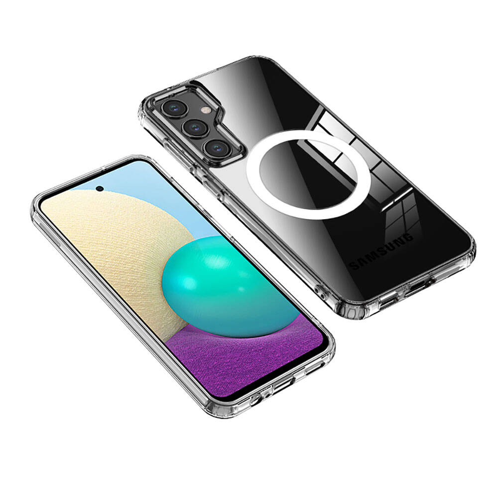 Galaxy S23 FE Kılıf Sert PC Arka Yüzey Wireless Şarj Özellikli Zore Flet Magsafe Kapak Siyah