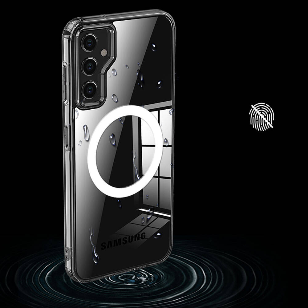 Galaxy S23 FE Kılıf Sert PC Arka Yüzey Wireless Şarj Özellikli Zore Flet Magsafe Kapak Siyah