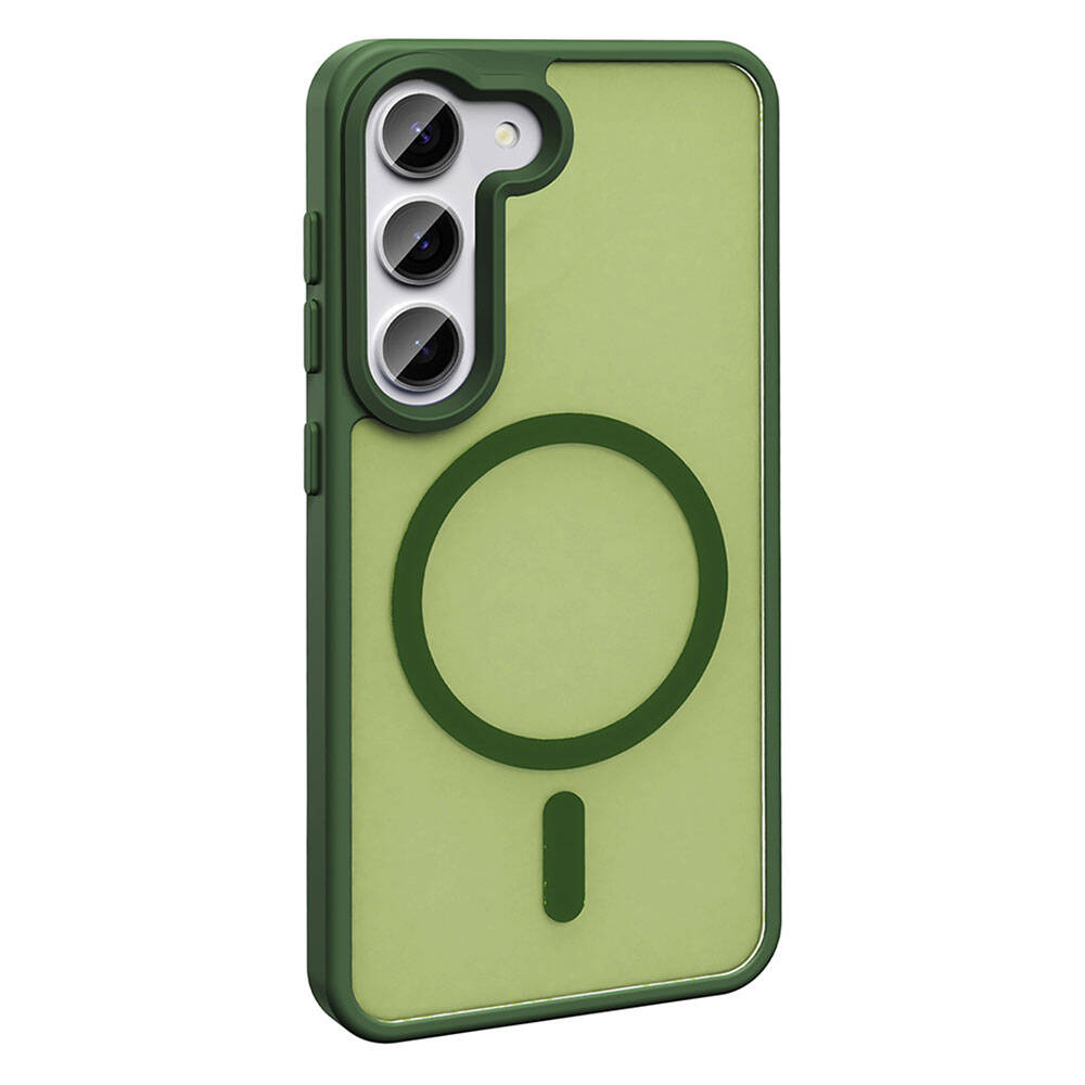 Galaxy S23 Kılıf Magsafe Şarj Özellikli Mat Arka Yüzey Zore Sio Kapak Koyu Mor