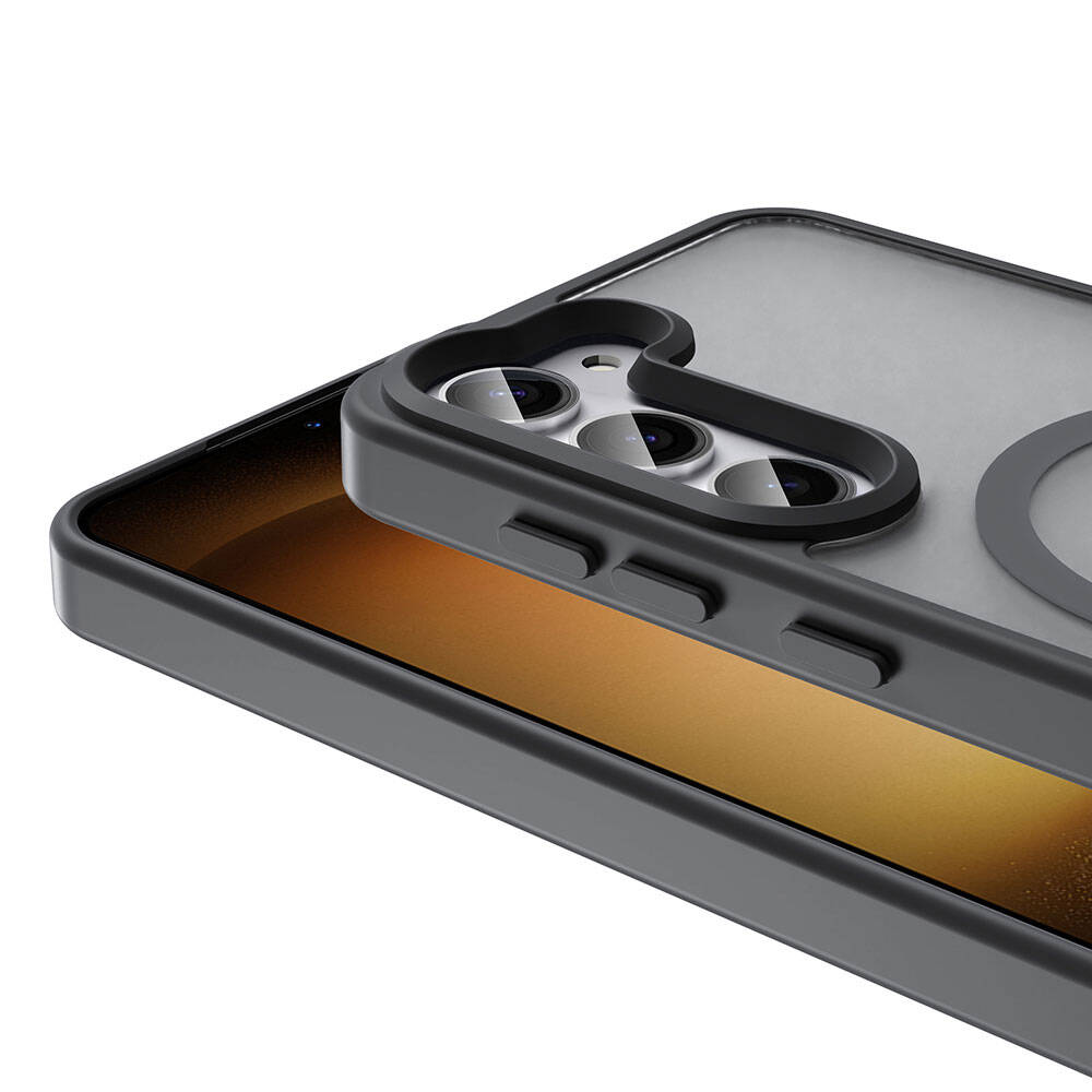 Galaxy S23 Kılıf Magsafe Şarj Özellikli Mat Arka Yüzey Zore Sio Kapak Gri