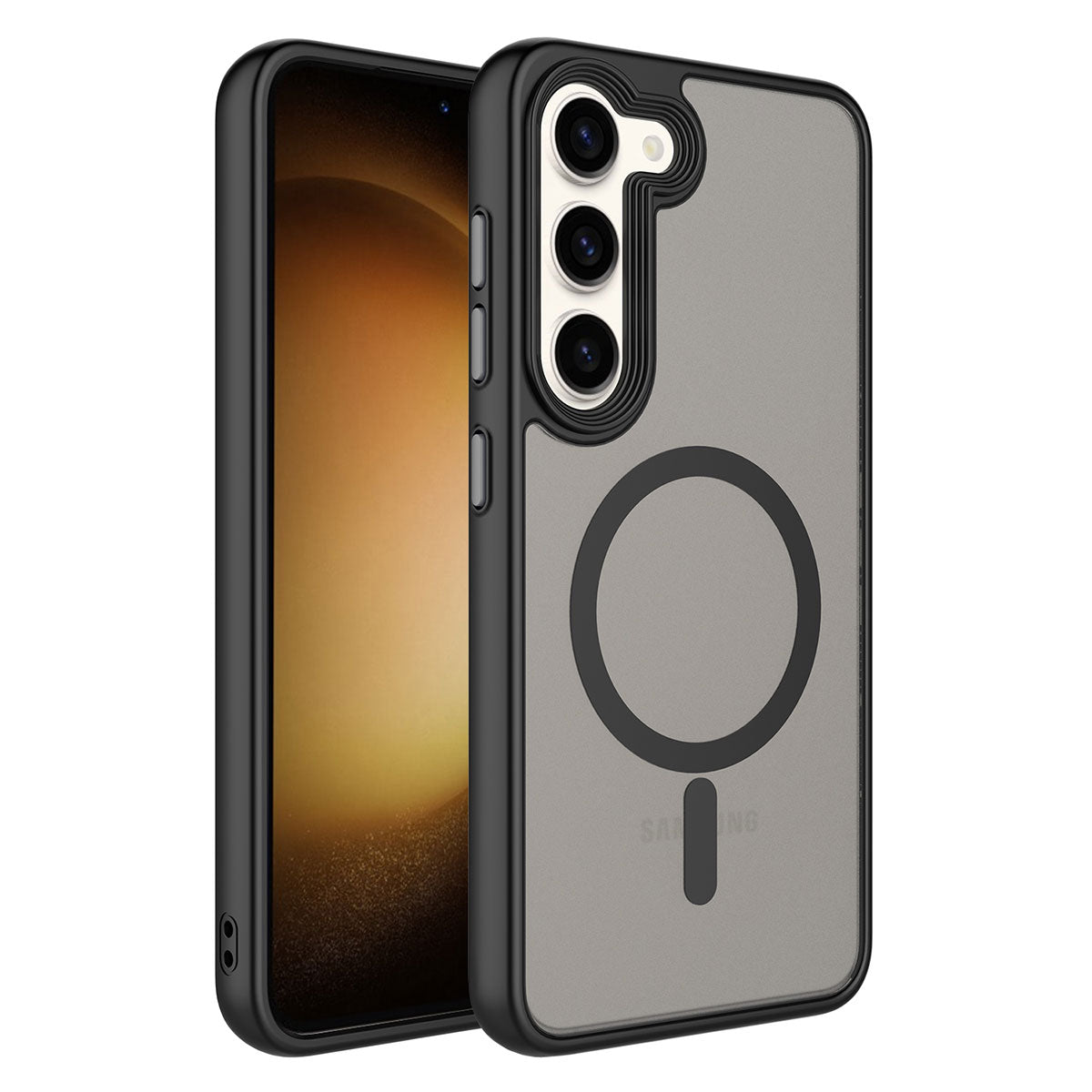 Galaxy S23 Plus Kılıf Mat Arka Yüzey Wireless Şarj Özellikli Zore Flet Magsafe Kapak Siyah