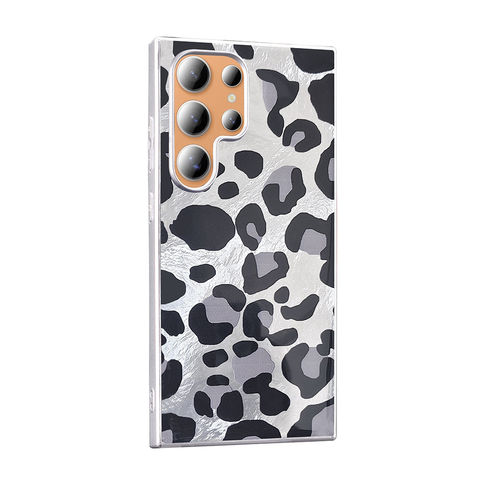 Galaxy S23 Ultra Kılıf Desenli Zore Mep Kapak Gri Leopar