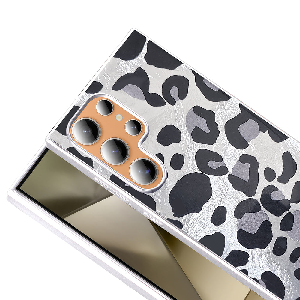 Galaxy S23 Ultra Kılıf Desenli Zore Mep Kapak Gold Leopar