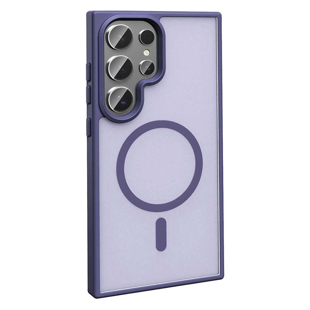 Galaxy S23 Ultra Kılıf Magsafe Şarj Özellikli Mat Arka Yüzey Zore Sio Kapak Gri